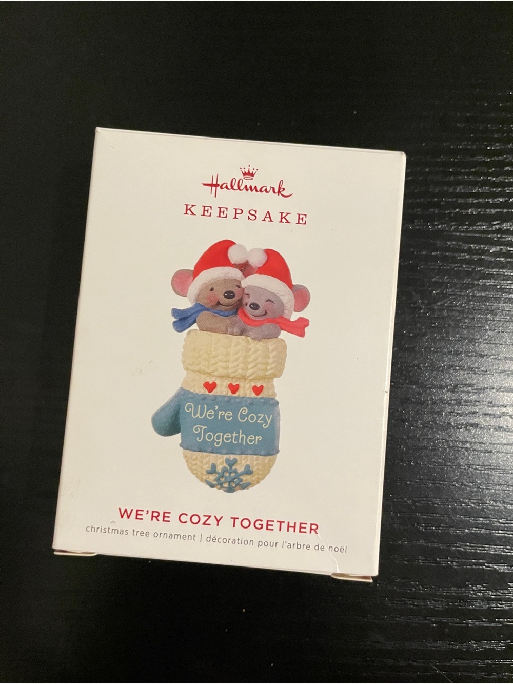 Hallmark Keepsake Ornament Two Bears in Mittens - Red, Blue, Cream